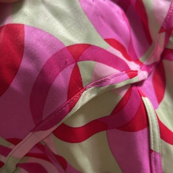 Zara Pink Green Printed Satin Effect Mini Dress Size XS NWT - Picture 11 of 11